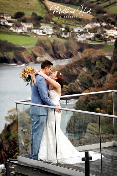 Abi and Andy at the Sandy Cove Hotel, Ilfracombe